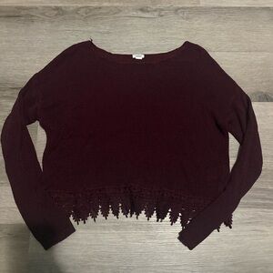 Garage Sheer Knit Detail Long Sleeve​​